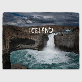 Плед 3D с принтом Исландия. Водопад в Тюмени, 100% полиэстер | закругленные углы, все края обработаны. Ткань не мнется и не растягивается | Тематика изображения на принте: исландия