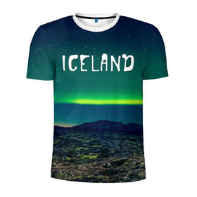 Мужская футболка 3D спортивная с принтом Исландия в Тюмени, 100% полиэстер с улучшенными характеристиками | приталенный силуэт, круглая горловина, широкие плечи, сужается к линии бедра | исландия