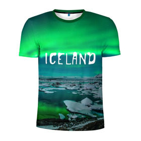 Мужская футболка 3D спортивная с принтом Исландия в Тюмени, 100% полиэстер с улучшенными характеристиками | приталенный силуэт, круглая горловина, широкие плечи, сужается к линии бедра | исландия