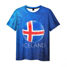 Мужская футболка 3D с принтом Исландия в Тюмени, 100% полиэфир | прямой крой, круглый вырез горловины, длина до линии бедер | euro 2016