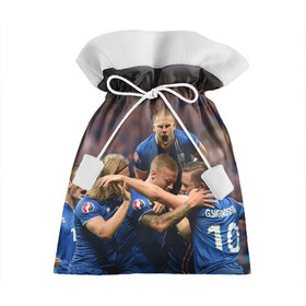 Подарочный 3D мешок с принтом Сборная Исландии по футболу в Тюмени, 100% полиэстер | Размер: 29*39 см | euro 2016