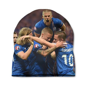 Шапка 3D с принтом Сборная Исландии по футболу в Тюмени, 100% полиэстер | универсальный размер, печать по всей поверхности изделия | euro 2016