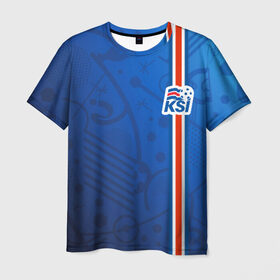 Мужская футболка 3D с принтом Форма сборной Исландии по футболу в Тюмени, 100% полиэфир | прямой крой, круглый вырез горловины, длина до линии бедер | euro 2016