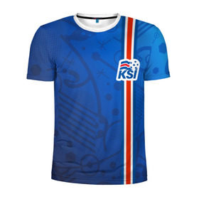 Мужская футболка 3D спортивная с принтом Форма сборной Исландии по футболу в Тюмени, 100% полиэстер с улучшенными характеристиками | приталенный силуэт, круглая горловина, широкие плечи, сужается к линии бедра | euro 2016