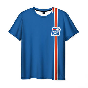 Мужская футболка 3D с принтом Форма сборной Исландии по футболу в Тюмени, 100% полиэфир | прямой крой, круглый вырез горловины, длина до линии бедер | Тематика изображения на принте: euro 2016