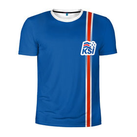 Мужская футболка 3D спортивная с принтом Форма сборной Исландии по футболу в Тюмени, 100% полиэстер с улучшенными характеристиками | приталенный силуэт, круглая горловина, широкие плечи, сужается к линии бедра | euro 2016