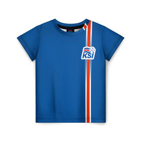 Детская футболка 3D с принтом Форма сборной Исландии по футболу в Тюмени, 100% гипоаллергенный полиэфир | прямой крой, круглый вырез горловины, длина до линии бедер, чуть спущенное плечо, ткань немного тянется | Тематика изображения на принте: euro 2016
