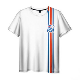 Мужская футболка 3D с принтом Форма сборной Исландии по футболу в Тюмени, 100% полиэфир | прямой крой, круглый вырез горловины, длина до линии бедер | euro 2016