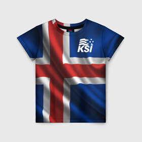 Детская футболка 3D с принтом Исландия в Тюмени, 100% гипоаллергенный полиэфир | прямой крой, круглый вырез горловины, длина до линии бедер, чуть спущенное плечо, ткань немного тянется | Тематика изображения на принте: флаг
