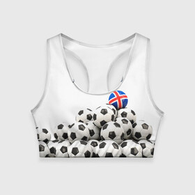 Женский спортивный топ 3D с принтом Исландия в Тюмени, 82% полиэстер, 18% спандекс Ткань безопасна для здоровья, позволяет коже дышать, не мнется и не растягивается |  | euro 2016
