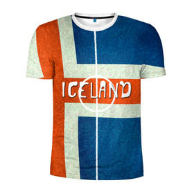 Мужская футболка 3D спортивная с принтом Исландия в Тюмени, 100% полиэстер с улучшенными характеристиками | приталенный силуэт, круглая горловина, широкие плечи, сужается к линии бедра | euro 2016