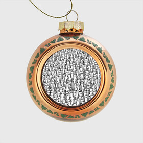 Стеклянный ёлочный шар с принтом Хатифнатты в Тюмени, Стекло | Диаметр: 80 мм | Тематика изображения на принте: moomintroll | мумми тролль