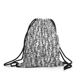 Рюкзак-мешок 3D с принтом Хатифнатты в Тюмени, 100% полиэстер | плотность ткани — 200 г/м2, размер — 35 х 45 см; лямки — толстые шнурки, застежка на шнуровке, без карманов и подкладки | moomintroll | мумми тролль
