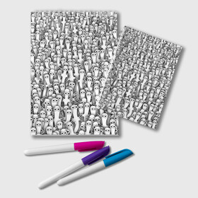 Блокнот с принтом Хатифнатты в Тюмени, 100% бумага | 48 листов, плотность листов — 60 г/м2, плотность картонной обложки — 250 г/м2. Листы скреплены удобной пружинной спиралью. Цвет линий — светло-серый
 | moomintroll | мумми тролль