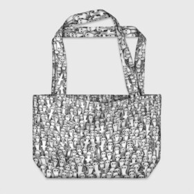 Пляжная сумка 3D с принтом Хатифнатты в Тюмени, 100% полиэстер | застегивается на металлическую кнопку; внутренний карман застегивается на молнию. Стенки укреплены специальным мягким материалом, чтобы защитить содержимое от несильных ударов
 | moomintroll | мумми тролль