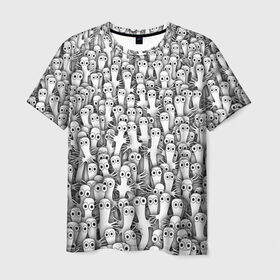 Мужская футболка 3D с принтом Хатифнатты в Тюмени, 100% полиэфир | прямой крой, круглый вырез горловины, длина до линии бедер | Тематика изображения на принте: moomintroll | мумми тролль