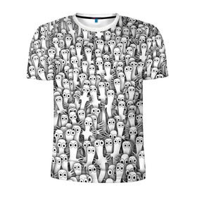 Мужская футболка 3D спортивная с принтом Хатифнатты в Тюмени, 100% полиэстер с улучшенными характеристиками | приталенный силуэт, круглая горловина, широкие плечи, сужается к линии бедра | Тематика изображения на принте: moomintroll | мумми тролль