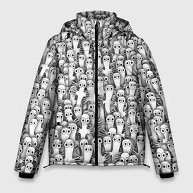 Мужская зимняя куртка 3D с принтом Хатифнатты в Тюмени, верх — 100% полиэстер; подкладка — 100% полиэстер; утеплитель — 100% полиэстер | длина ниже бедра, свободный силуэт Оверсайз. Есть воротник-стойка, отстегивающийся капюшон и ветрозащитная планка. 

Боковые карманы с листочкой на кнопках и внутренний карман на молнии. | Тематика изображения на принте: moomintroll | мумми тролль