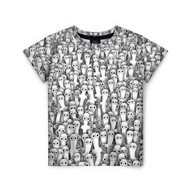 Детская футболка 3D с принтом Хатифнатты в Тюмени, 100% гипоаллергенный полиэфир | прямой крой, круглый вырез горловины, длина до линии бедер, чуть спущенное плечо, ткань немного тянется | Тематика изображения на принте: moomintroll | мумми тролль