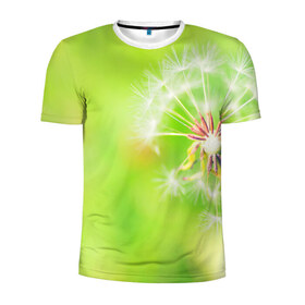 Мужская футболка 3D спортивная с принтом Одуванчик в Тюмени, 100% полиэстер с улучшенными характеристиками | приталенный силуэт, круглая горловина, широкие плечи, сужается к линии бедра | лепесток | новая | одуванчик | природа | цветок | яркая