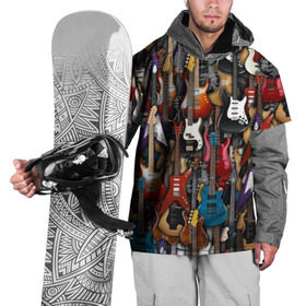 Накидка на куртку 3D с принтом Электрогитары в Тюмени, 100% полиэстер |  | fender | ibanez | ltd | stratocaster | гитара | инструмент | музыка | рок