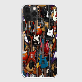 Чехол для iPhone 12 Pro Max с принтом Электрогитары в Тюмени, Силикон |  | Тематика изображения на принте: fender | ibanez | ltd | stratocaster | гитара | инструмент | музыка | рок