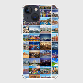 Чехол для iPhone 13 mini с принтом Туризм (10х10) в Тюмени,  |  | Тематика изображения на принте: азия | берлин | вегас | венеция | воспоминания | города | достопримечательности | европа | египет | калифорния | каникулы | лондон | милан | москва | ностальгия | нью йорк | отдых | отпуск | память