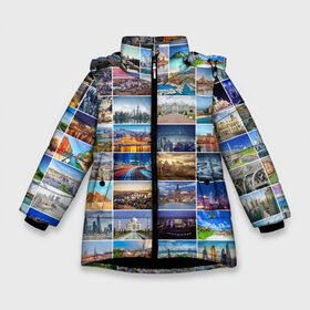 Зимняя куртка для девочек 3D с принтом Туризм (10х10) в Тюмени, ткань верха — 100% полиэстер; подклад — 100% полиэстер, утеплитель — 100% полиэстер. | длина ниже бедра, удлиненная спинка, воротник стойка и отстегивающийся капюшон. Есть боковые карманы с листочкой на кнопках, утяжки по низу изделия и внутренний карман на молнии. 

Предусмотрены светоотражающий принт на спинке, радужный светоотражающий элемент на пуллере молнии и на резинке для утяжки. | азия | берлин | вегас | венеция | воспоминания | города | достопримечательности | европа | египет | калифорния | каникулы | лондон | милан | москва | ностальгия | нью йорк | отдых | отпуск | память