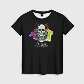 Женская футболка 3D с принтом El Diablo в Тюмени, 100% полиэфир ( синтетическое хлопкоподобное полотно) | прямой крой, круглый вырез горловины, длина до линии бедер | el diablo | suicide squad | эль диабло