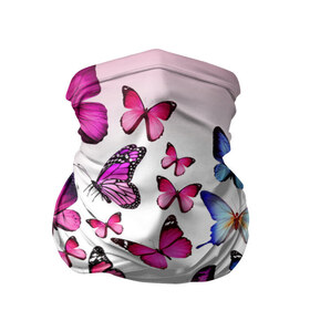 Бандана-труба 3D с принтом Butterflies в Тюмени, 100% полиэстер, ткань с особыми свойствами — Activecool | плотность 150‒180 г/м2; хорошо тянется, но сохраняет форму | 