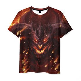 Мужская футболка 3D с принтом Дьявол в Тюмени, 100% полиэфир | прямой крой, круглый вырез горловины, длина до линии бедер | демон | дьявол | монстр | прикольные картинки | чёрт