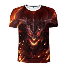 Мужская футболка 3D спортивная с принтом Дьявол в Тюмени, 100% полиэстер с улучшенными характеристиками | приталенный силуэт, круглая горловина, широкие плечи, сужается к линии бедра | демон | дьявол | монстр | прикольные картинки | чёрт