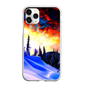 Чехол для iPhone 11 Pro матовый с принтом Зимний лес в Тюмени, Силикон |  | Тематика изображения на принте: вечер | закат | зима | лес | снег