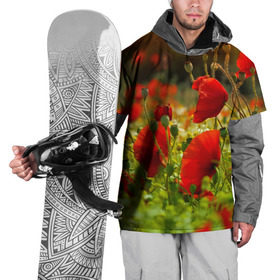 Накидка на куртку 3D с принтом Маки в Тюмени, 100% полиэстер |  | field | flowers | meadow | nature | poppies | poppy | red | summer | wild | красные | лето | луг | мак | маки | поле | полевые | природа | цветы