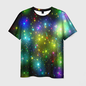Мужская футболка 3D с принтом Звёзды в Тюмени, 100% полиэфир | прямой крой, круглый вырез горловины, длина до линии бедер | Тематика изображения на принте: вселенная | галактика | звезды