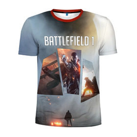 Мужская футболка 3D спортивная с принтом Battlefield 1 в Тюмени, 100% полиэстер с улучшенными характеристиками | приталенный силуэт, круглая горловина, широкие плечи, сужается к линии бедра | Тематика изображения на принте: battlefield | батла | батлфилд