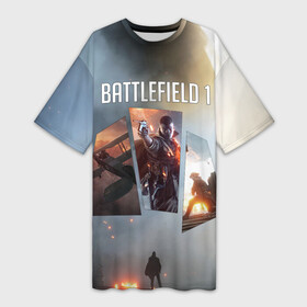 Платье-футболка 3D с принтом Battlefield 1 в Тюмени,  |  | battlefield | батла | батлфилд
