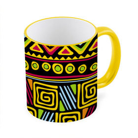 Кружка 3D с принтом Африка в Тюмени, керамика | ёмкость 330 мл | орнамент | цветной | этно | яркий
