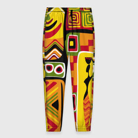 Мужские брюки 3D с принтом Африка в Тюмени, 100% полиэстер | манжеты по низу, эластичный пояс регулируется шнурком, по бокам два кармана без застежек, внутренняя часть кармана из мелкой сетки | орнамент | этнический | этно | яркий