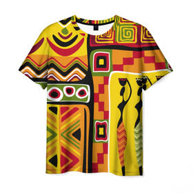 Мужская футболка 3D с принтом Африка в Тюмени, 100% полиэфир | прямой крой, круглый вырез горловины, длина до линии бедер | орнамент | этнический | этно | яркий