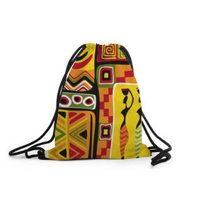 Рюкзак-мешок 3D с принтом Африка в Тюмени, 100% полиэстер | плотность ткани — 200 г/м2, размер — 35 х 45 см; лямки — толстые шнурки, застежка на шнуровке, без карманов и подкладки | орнамент | этнический | этно | яркий