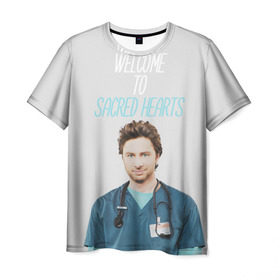 Мужская футболка 3D с принтом Scrubs | JD | Welcome To SH в Тюмени, 100% полиэфир | прямой крой, круглый вырез горловины, длина до линии бедер | heart | hearts | jd | scrubs | больница | клиника | сериал