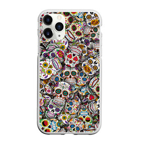 Чехол для iPhone 11 Pro Max матовый с принтом Мексиканские черепа в Тюмени, Силикон |  | calavera | sugar skull | день мертвых | мексика | традиция | узоры | цветы