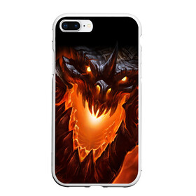 Чехол для iPhone 7Plus/8 Plus матовый с принтом Огнедышащий дракон в Тюмени, Силикон | Область печати: задняя сторона чехла, без боковых панелей | дракон | змей | монстр | огонь | пасть | пламя | прикольные картинки