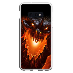 Чехол для Samsung S10E с принтом Огнедышащий дракон в Тюмени, Силикон | Область печати: задняя сторона чехла, без боковых панелей | дракон | змей | монстр | огонь | пасть | пламя | прикольные картинки