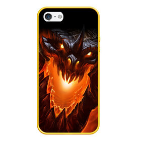 Чехол для iPhone 5/5S матовый с принтом Огнедышащий дракон в Тюмени, Силикон | Область печати: задняя сторона чехла, без боковых панелей | дракон | змей | монстр | огонь | пасть | пламя | прикольные картинки