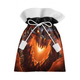 Подарочный 3D мешок с принтом Огнедышащий дракон в Тюмени, 100% полиэстер | Размер: 29*39 см | Тематика изображения на принте: дракон | змей | монстр | огонь | пасть | пламя | прикольные картинки