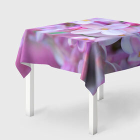 Скатерть 3D с принтом Сирень в Тюмени, 100% полиэстер (ткань не мнется и не растягивается) | Размер: 150*150 см | лепестки | прикольные картинки | цветочки | цветы