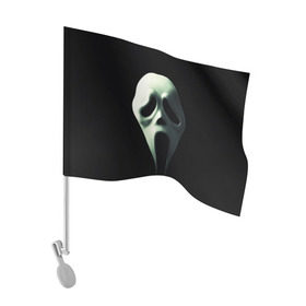 Флаг для автомобиля с принтом Крик в Тюмени, 100% полиэстер | Размер: 30*21 см | scream | крик | маска | ужастик | ужасы