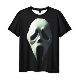 Мужская футболка 3D с принтом Крик в Тюмени, 100% полиэфир | прямой крой, круглый вырез горловины, длина до линии бедер | scream | крик | маска | ужастик | ужасы